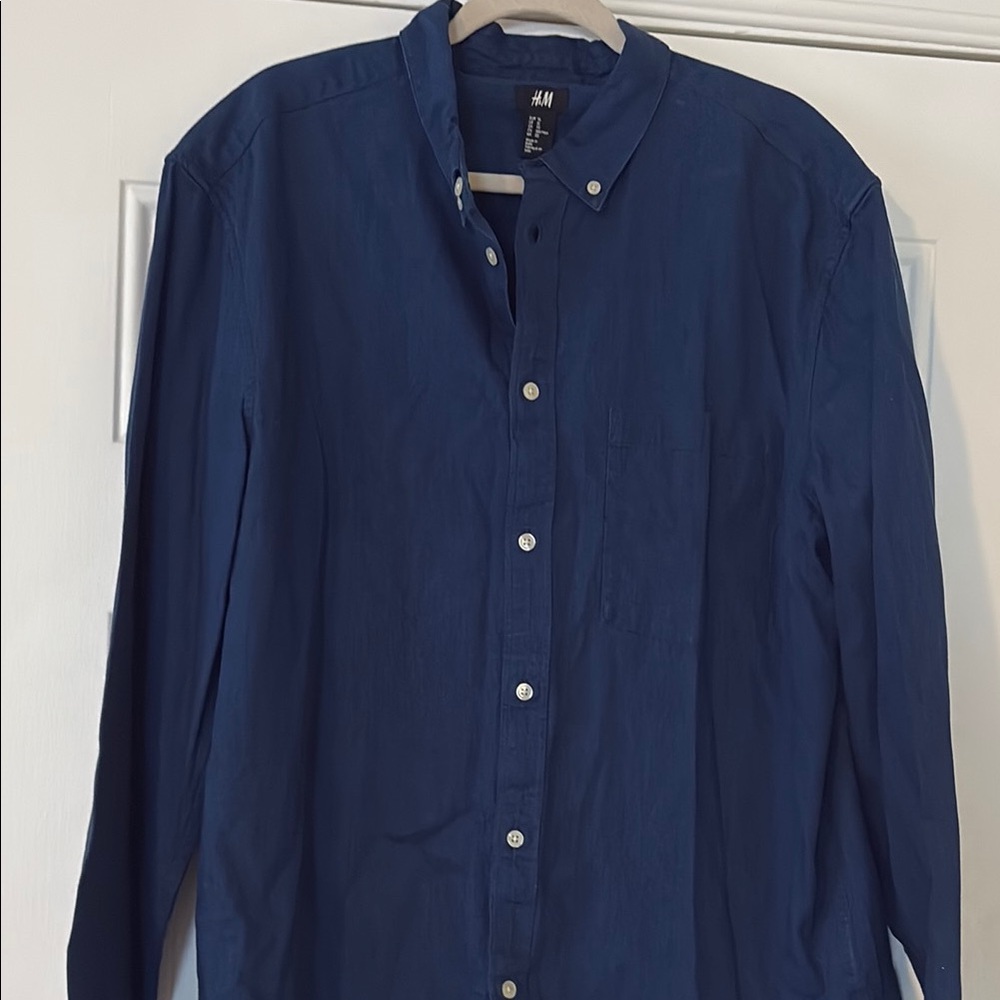 H&M Blue Casual Button Down Shirt